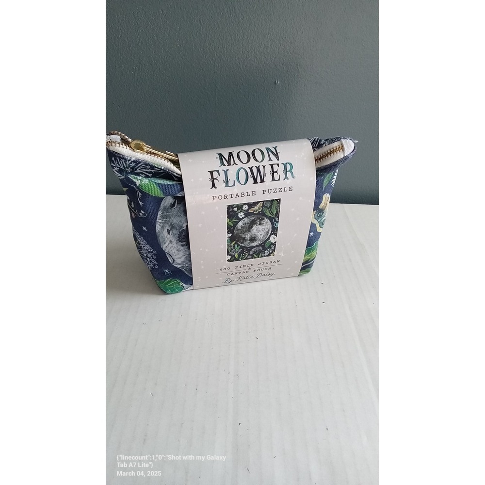 Moon Flower Portable Puzzle 500 Pieces‎ Jigsaw Canvas Pouch Travel